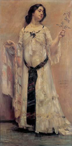 Lovis Corinth Portrait of Charlotte Berend-Corinth in a white dress France oil painting art